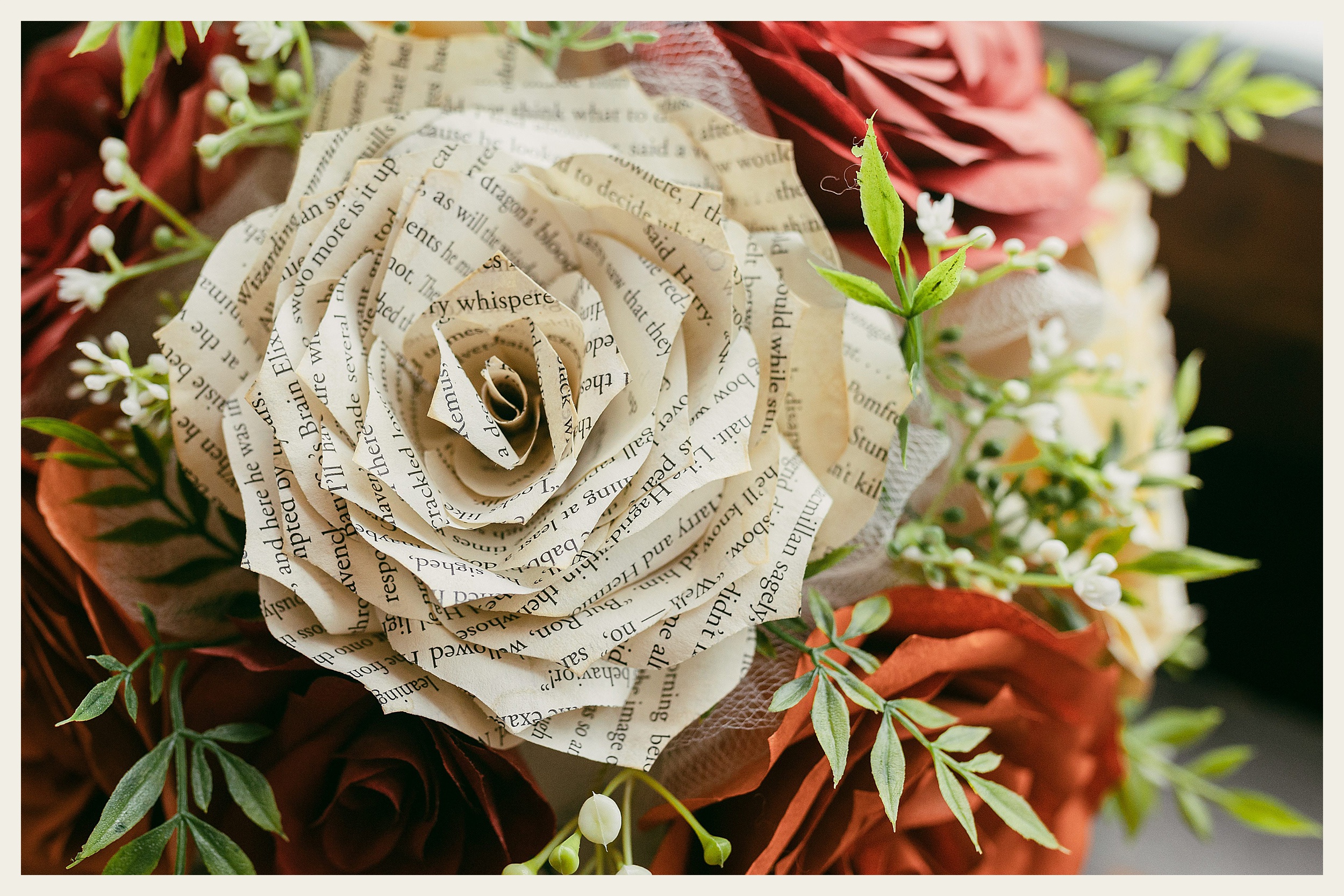 wedding flowers made of book pages