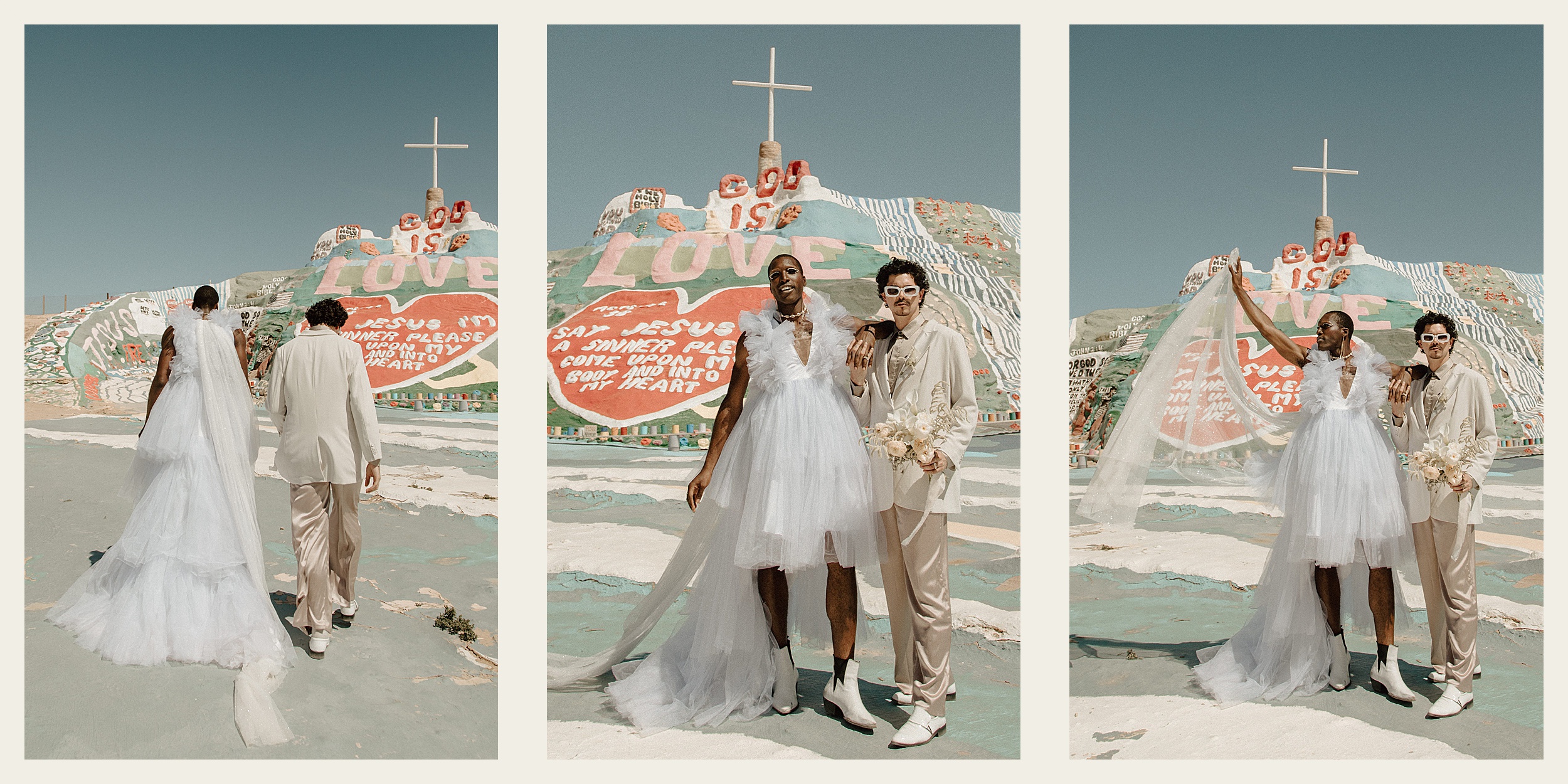 grooms at salvation mountain
