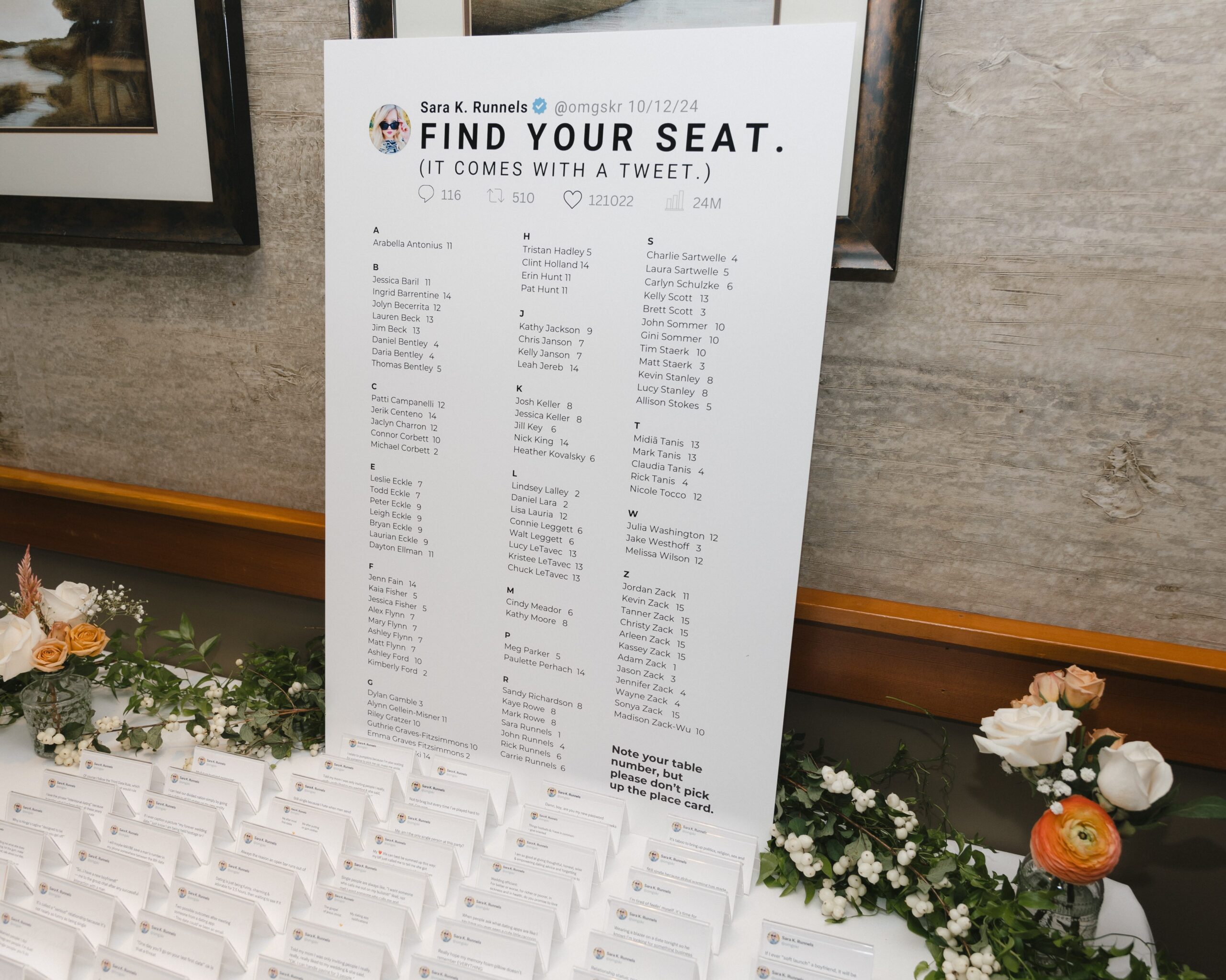 wedding seating chart ideas